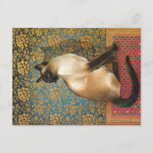 SIAMESE CAT PAINTING POSTCARD