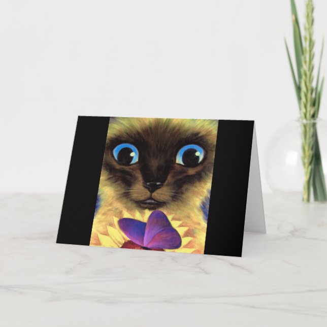 Siamese Cat Painting With Butterfly - Multi Card (Front)