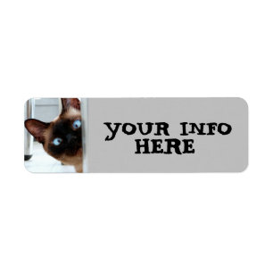 SIAMESE CAT PEEKING  RETURN ADDRESS LABELS