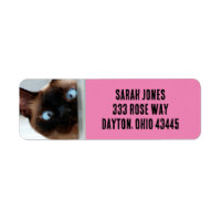 SIAMESE CAT PEEKING RETURN ADDRESS LABELS