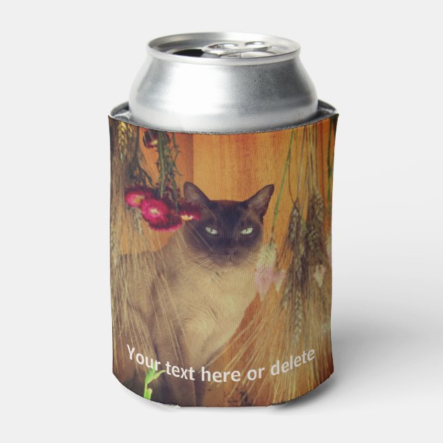 Siamese Cat Personalised  Can Cooler (Can Front)