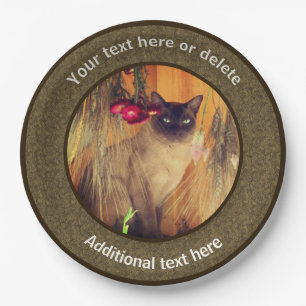 Siamese Cat Personalized Party Paper Plate