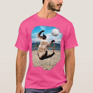 Siamese Cat Playing Beach Volleyball T-Shirt