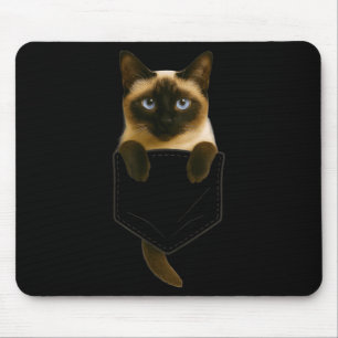 Siamese Cat Pocket Funny Cat Mum Cat Dad Cat Lover Mouse Pad