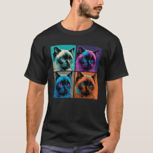 Siamese Cat Pop Illustration Colourful Animal Men T-Shirt