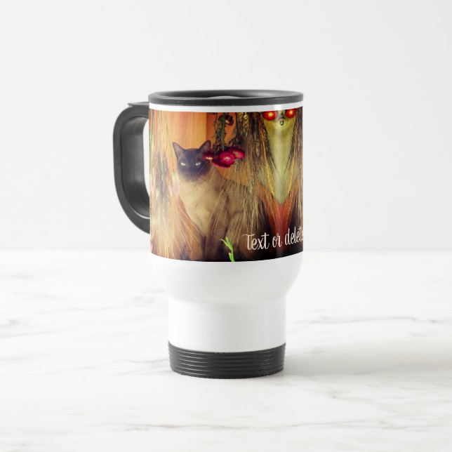Siamese Cat Posing Personalised  Travel Mug (Front Left)
