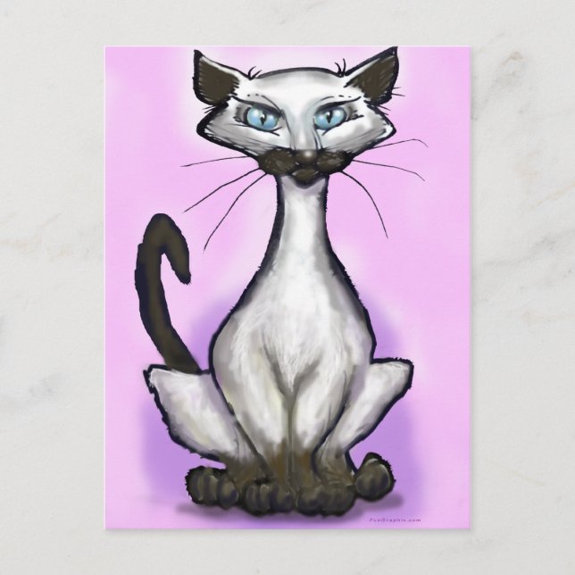 Siamese Cat Postcard (Front)