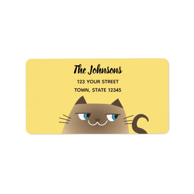 Siamese Cat Return Address Label (Front)