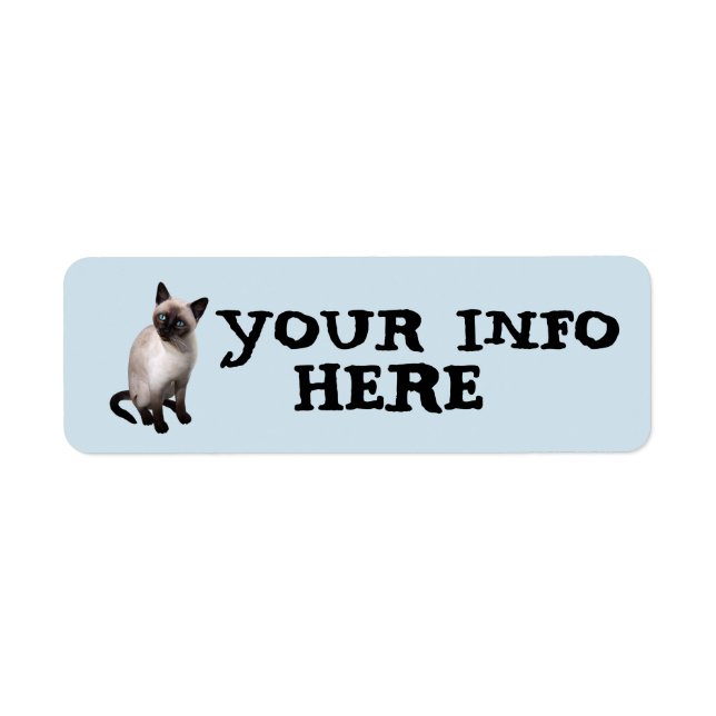 SIAMESE  CAT RETURN ADDRESS LABELS (Front)
