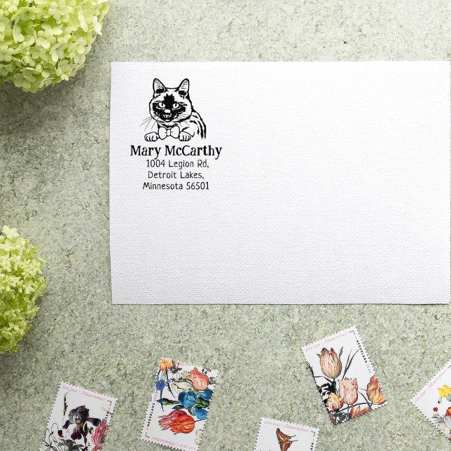 Siamese Cat Return Address  Rubber Stamp (Creator Uploaded)