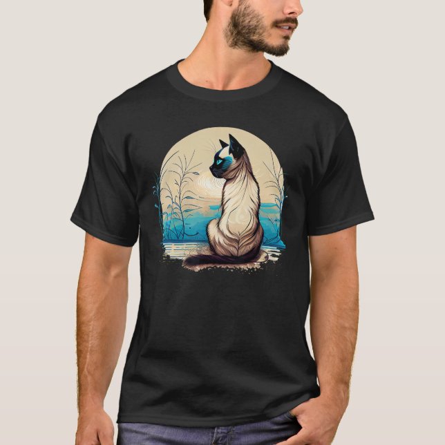 Siamese cat seal point siamese yoga postures T-Shirt (Front)