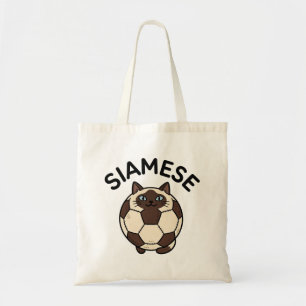 Siamese cat soccer ball tote bag