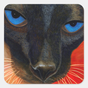 Siamese Cat Square Sticker