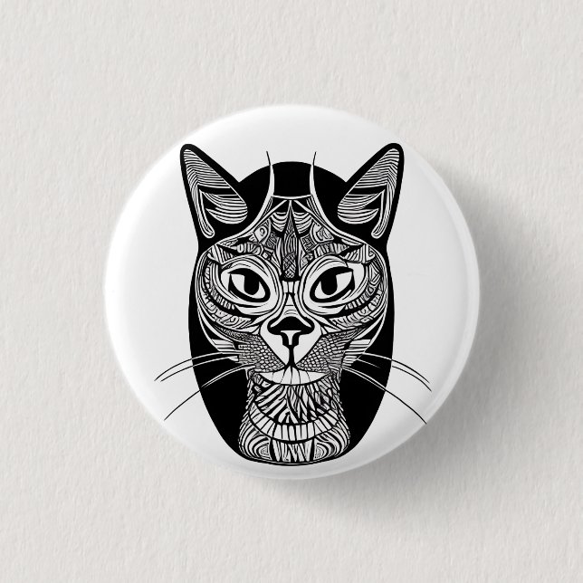 Siamese Cat Tattoo Pattern  3 Cm Round Badge (Front)