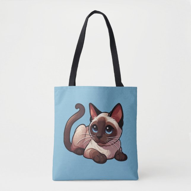 Siamese cat tote bag (Front)