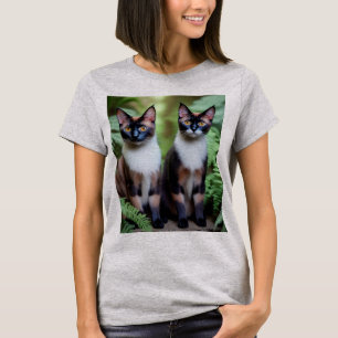 Siamese Cat Twins, Ladies Tshirt