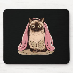Siamese Cat Under A Pink Blanket Sticker  Mouse Pad