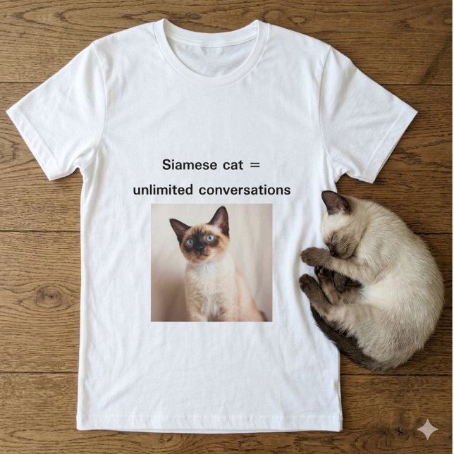 Siamese Cat Unlimited Conversations T-Shirt Custom (Customizable T-shirt for Siamese cat lovers)