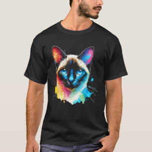 Siamese Cat Vibrant Splash Colourful T-Shirt