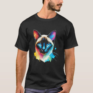 Siamese Cat Vibrant Splash Colourful T-Shirt