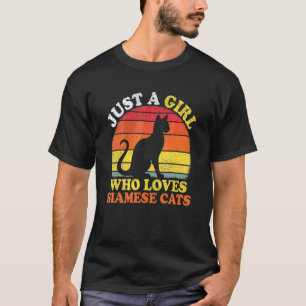 Siamese Cat Vintage Just A Girl Who Loves Siamese  T-Shirt