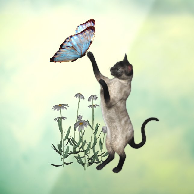 Siamese Cat With Blue Butterfly Animal (Sheet 3)