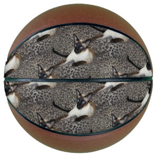 Siamese Cat with Leopard Print Wild Animal Spots Basketball