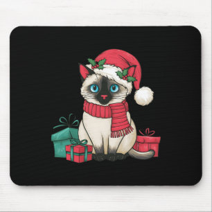 Siamese Cat Xmas Holiday Santa Siamese Cat Christm Mouse Pad