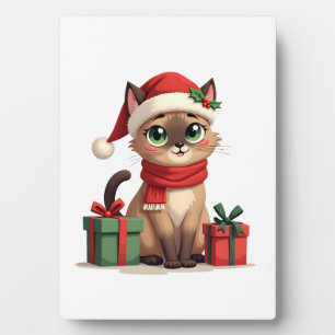 Siamese Cat Xmas Holiday Santa Siamese Cat Christm Plaque