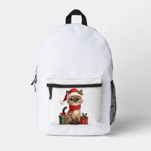 Siamese Cat Xmas Holiday Santa Siamese Cat Christm Printed Backpack