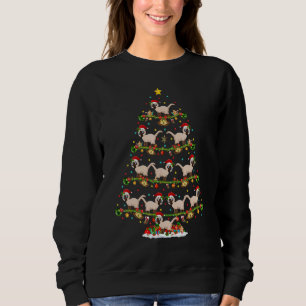 Siamese Cat Xmas Santa Siamese Cat Christmas Tree Sweatshirt