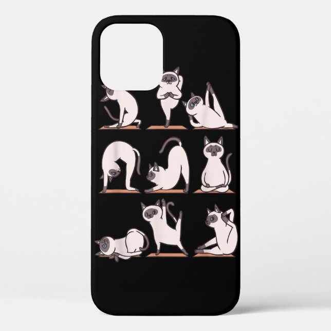Siamese Cat Yoga T-Shirt Case-Mate iPhone Case (Back)