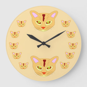 Siamese Cats Art Round Clock for Cat Lovers