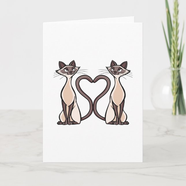 Siamese cats heart card (Front)