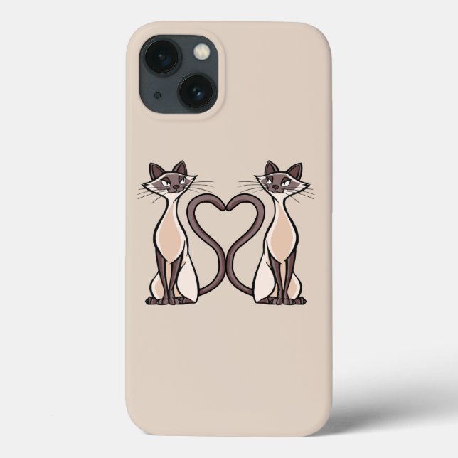 Siamese Cats Heart Case-Mate iPhone Case (Back)