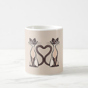 Siamese Cats Heart  Coffee Mug