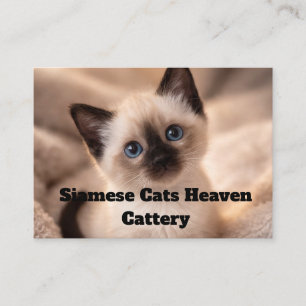 Siamese Cats Heaven Cattery Customizable Business  Card