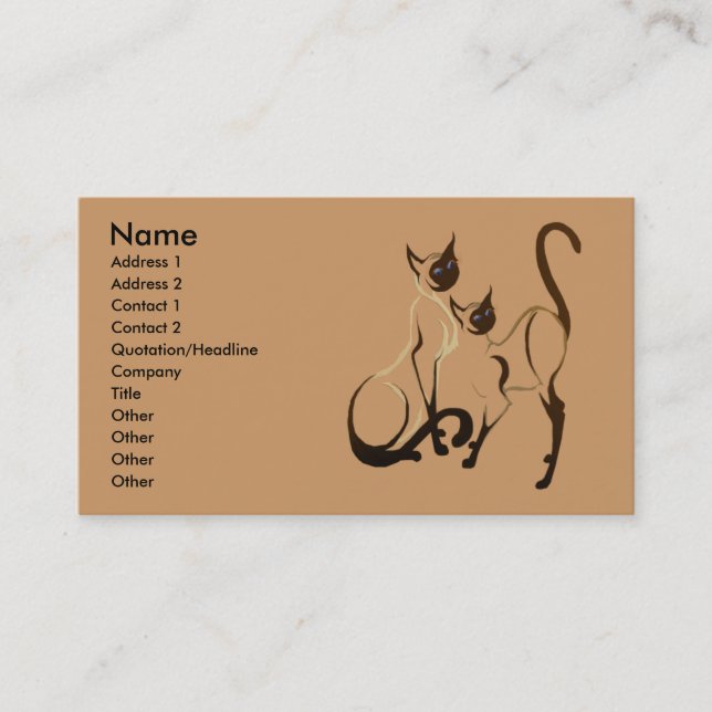 Siamese Cats Profile Card (Front)