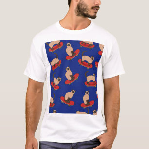 Siamese Cats Skateboards: Vintage Pattern T-Shirt