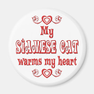 Siamese Cats Warm My Heart Magnet