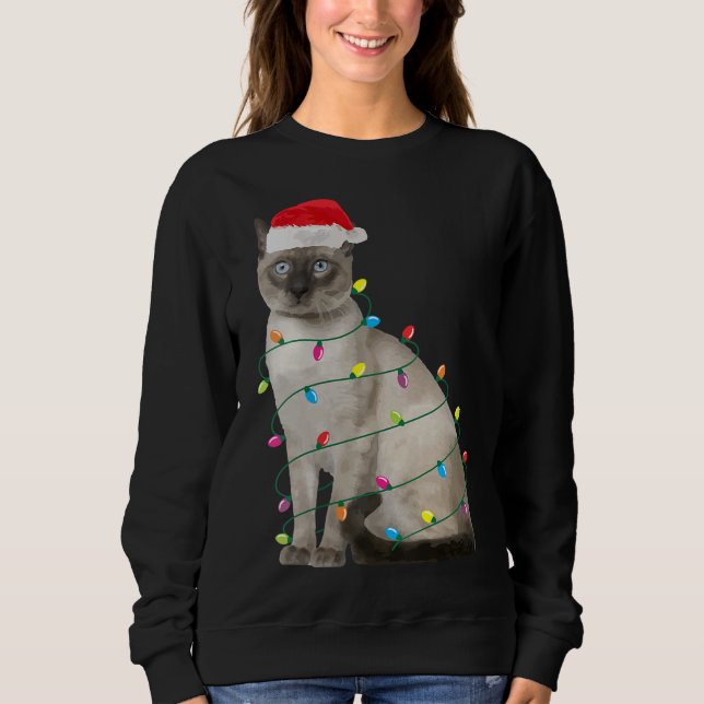 Siamese Christmas Xmas Cat Sweatshirt (Front)