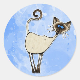 siamese classic round sticker