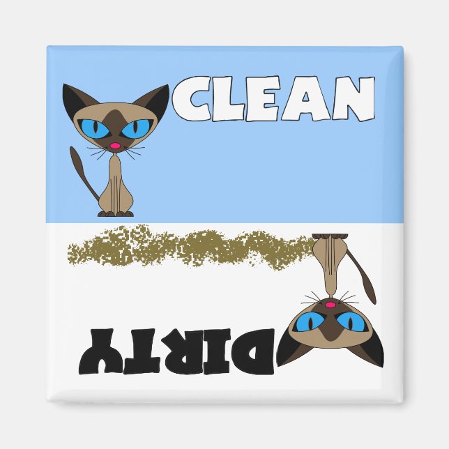 Siamese Clean / Dirty Dishwasher Magnet (Front)