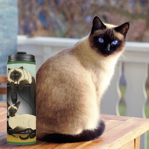 Siamese Computer Cats Mischief Thermal Tumbler