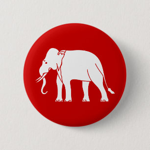 Siamese Elephant 6 Cm Round Badge