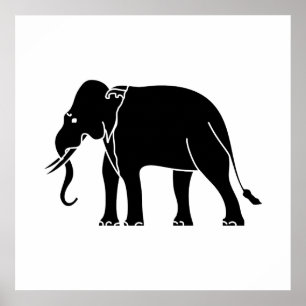 Siamese Elephant Poster