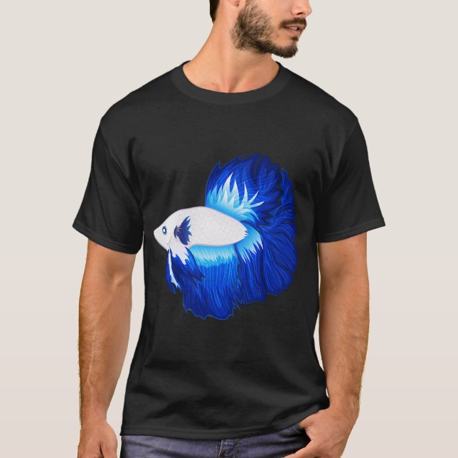 Siamese Fighting Fish, Blue Betta Fish lover Tee G (Front)