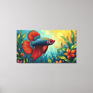 Siamese fighting fish canvas print