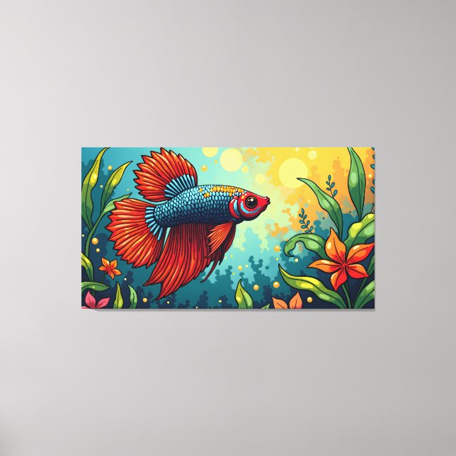 Siamese fighting fish canvas print (Front)