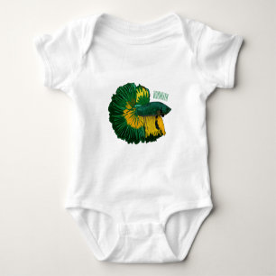 Siamese fighting fish cartoon illustration baby bodysuit